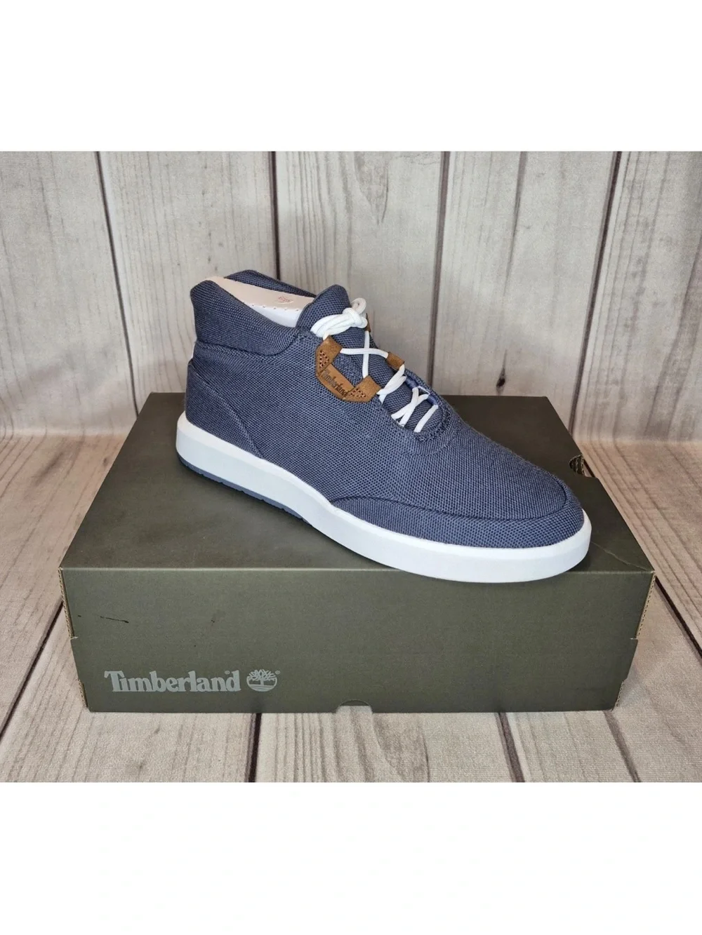 Timberland Men's Sz 9.5 TrueCloud EK+ Chukka A28H8 Medium Blue Knit Shoes NIB